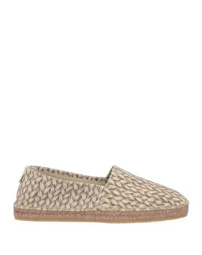 Giorgio Armani Man Espadrilles Beige Size 9 Goat Skin, Calfskin In Neutral