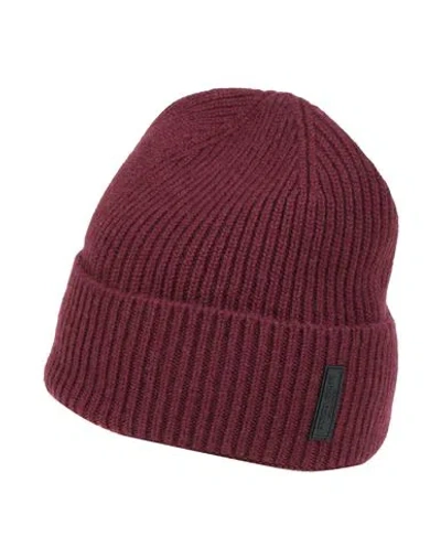 Giorgio Armani Man Hat Burgundy Size L Cashmere In Red