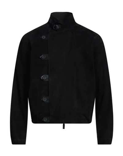 Giorgio Armani Man Jacket Black Size 42 Lambskin, Polyester, Polyurethane