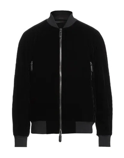 GIORGIO ARMANI GIORGIO ARMANI MAN JACKET BLACK SIZE 42 VISCOSE, CUPRO, ELASTANE, VIRGIN WOOL, SILK