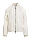 Giorgio Armani Man Jacket Cream Size 46 Viscose, Polyamide, Virgin Wool, Silk, Elastane In Neutral