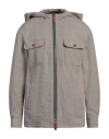 Giorgio Armani Man Jacket Khaki Size 42 Virgin Wool, Calfskin In Beige