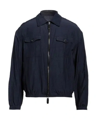 Giorgio Armani Man Jacket Midnight Blue Size 40 Viscose, Linen