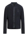 Giorgio Armani Man Jacket Navy Size 46 Lambskin, Cotton, Cashmere, Polyester In Blue