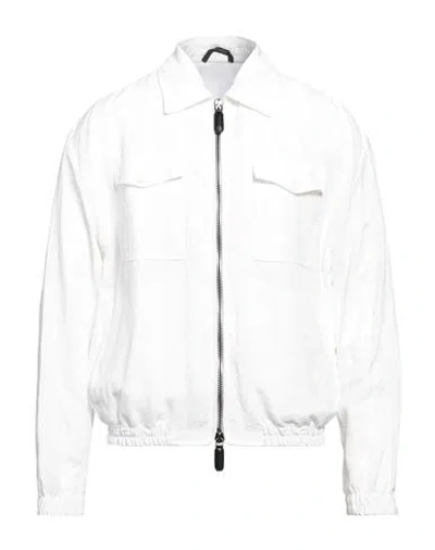 Giorgio Armani Man Jacket Off White Size 38 Viscose, Linen