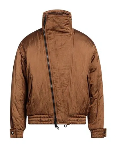 Giorgio Armani Man Jacket Tan Size 42 Viscose, Cotton, Metallic Fiber In Brown
