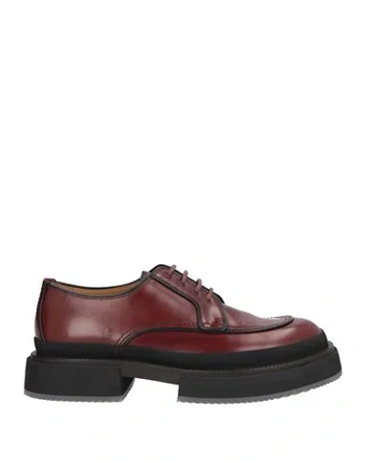Giorgio Armani Man Lace-up Shoes Cocoa Size 9 Leather In Brown