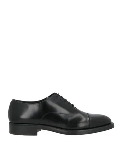 Giorgio Armani Man Lace-up Shoes Black Size 9 Leather In Multi