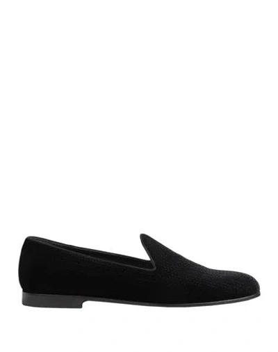 Giorgio Armani Man Loafers Black Size 7 Viscose, Cupro