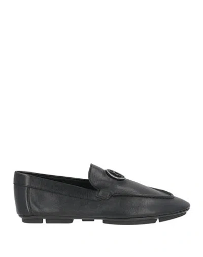 Giorgio Armani Man Loafers Black Size 9 Leather
