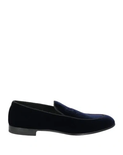Giorgio Armani Man Loafers Midnight Blue Size 9 Textile Fibers