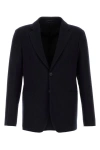 Giorgio Armani Stretch Wool Blazer With Front Pockets In Blue