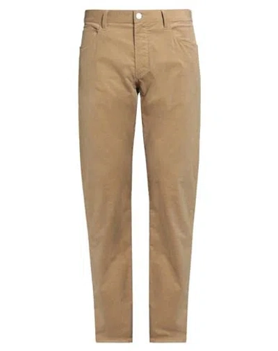 Giorgio Armani Man Pants Beige Size 33w-34l Cotton, Cashmere, Elastane In Brown