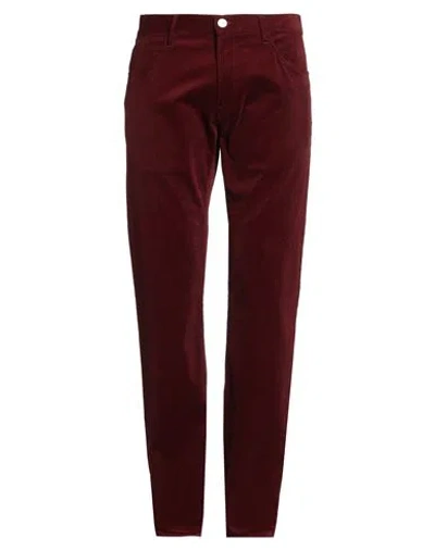 Giorgio Armani Man Pants Burgundy Size 34w-34l Cotton, Cashmere, Elastane In Red