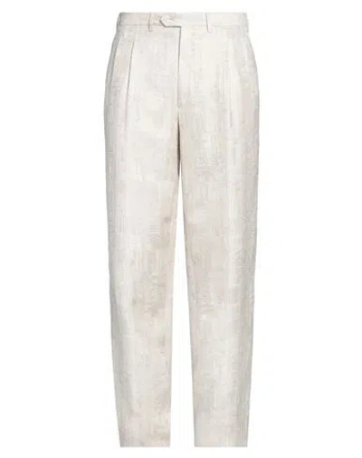Giorgio Armani Man Pants Cream Size 38 Acetate, Viscose, Linen In White