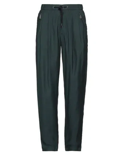 Giorgio Armani Man Pants Dark Green Size 38 Lyocell, Silk