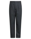 Giorgio Armani Man Pants Grey Size 42 Virgin Wool, Silk In Black