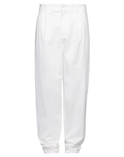 Giorgio Armani Man Pants White Size 36 Cotton, Elastane