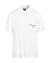 Giorgio Armani Man Polo Shirt Ivory Size 50 Viscose, Elastane, Polyester In White