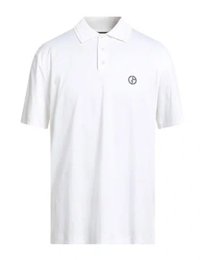 Giorgio Armani Man Polo Shirt Off White Size 48 Cotton, Viscose, Polyester, Polyamide, Elastane
