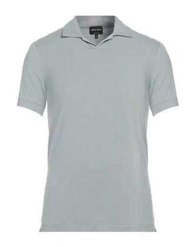 Giorgio Armani Man Polo Shirt Sage Green Size 44 Viscose, Elastane