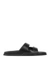 Giorgio Armani Man Sandals Black Size 9 Leather