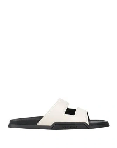 Giorgio Armani Man Sandals White Size 9 Leather