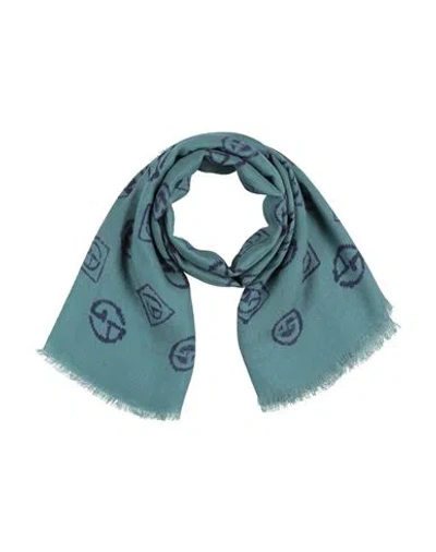 Giorgio Armani Man Scarf Deep Teal Size - Modal, Cashmere In Green