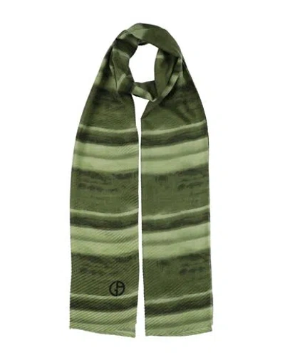 Giorgio Armani Man Scarf Military Green Size - Modal, Silk