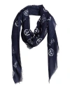Giorgio Armani Man Scarf Navy Size - Modal, Cashmere