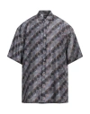 Giorgio Armani Man Shirt Grey Size 16 Silk In Grey