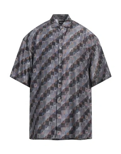 Giorgio Armani Man Shirt Grey Size 16 Silk