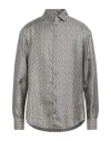 Giorgio Armani Man Shirt Grey Size 17 ½ Silk In Gray