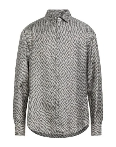 Giorgio Armani Man Shirt Grey Size 17 ½ Silk In Gray