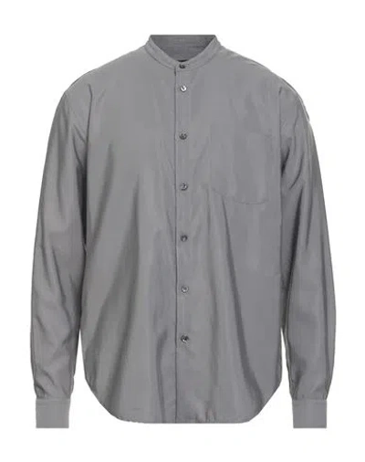 Giorgio Armani Man Shirt Grey Size Xl Silk, Polyamide In Gray