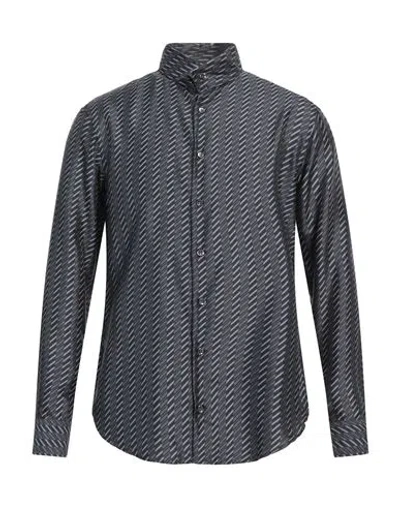 Giorgio Armani Man Shirt Lead Size 16 Silk In Grey