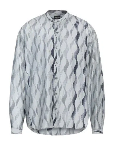 Giorgio Armani Man Shirt Light Grey Size 17 Silk