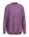Giorgio Armani Man Shirt Mauve Size 17 Linen In Purple