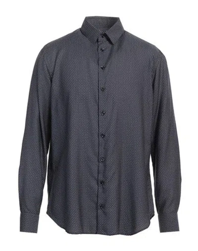 Giorgio Armani Man Shirt Midnight Blue Size 17 Lyocell, Silk