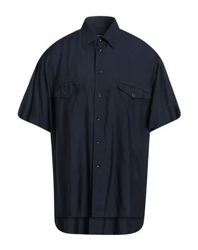 Giorgio Armani Man Shirt Midnight Blue Size 17 Lyocell, Silk