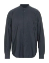 Giorgio Armani Man Shirt Midnight Blue Size Xxl Silk, Polyamide In Blue