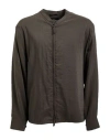 Giorgio Armani Man Shirt Military Green Size 42 Silk, Polyamide In Gray