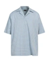 Giorgio Armani Man Shirt Sky Blue Size L Cotton In Blue