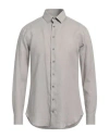 Giorgio Armani Man Shirt Taupe Size 16 Linen In Grey