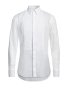 Giorgio Armani Cotton Tuxedo Shirt With Pleated Detail In White