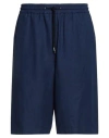 Giorgio Armani Man Shorts & Bermuda Shorts Blue Size 40 Hemp In Blue