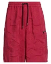 Giorgio Armani Man Shorts & Bermuda Shorts Brick Size 34 Polyester, Cupro, Polyamide In Red