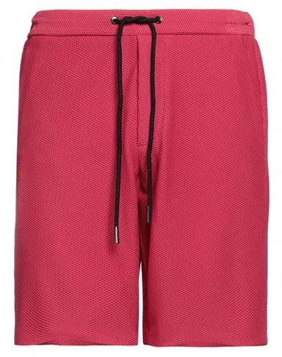 Giorgio Armani Man Shorts & Bermuda Shorts Brick Size 40 Polyamide, Elastane In Red