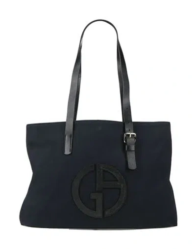 Giorgio Armani Man Shoulder Bag Midnight Blue Size - Cotton, Calfskin
