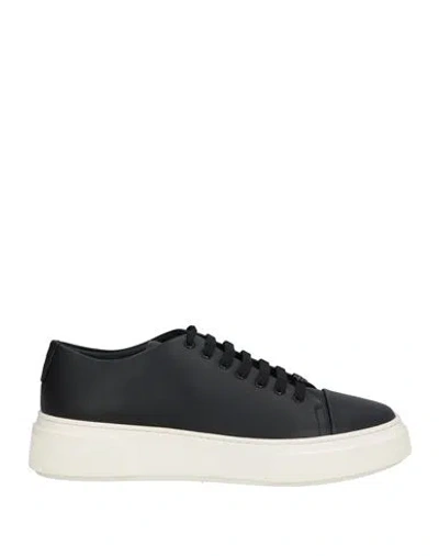 Giorgio Armani Man Sneakers Black Size 9 Cow Leather